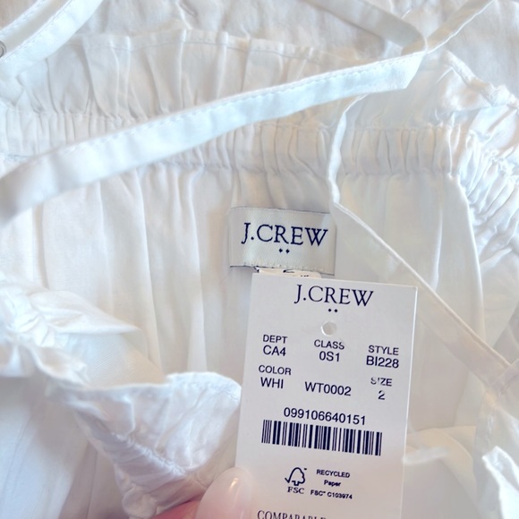 NWT J. Crew Square Neck Cotton Ruffled Maxi Dress - Picture 4 of 6